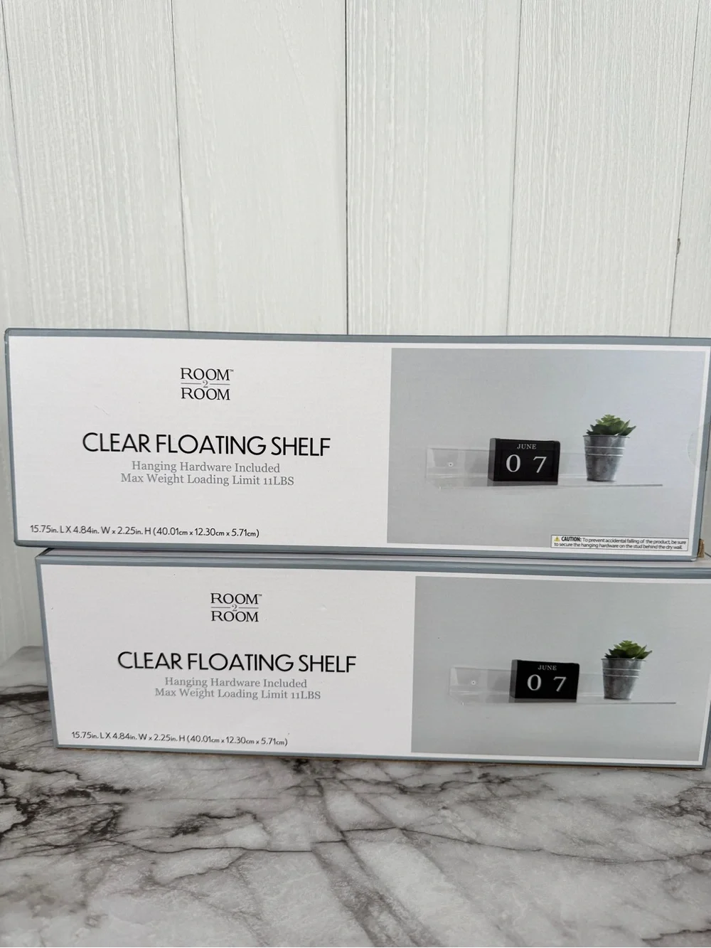 Room 2 Room Clear Floating Shelves - Lot of 2